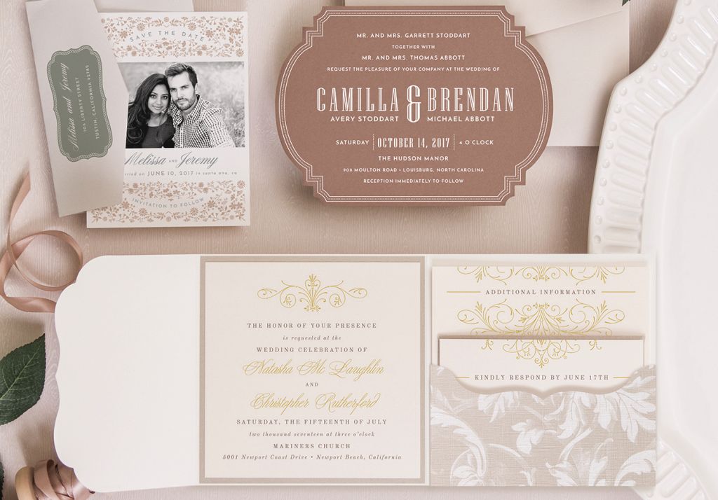  DIY & Custom Printed Pocket Fold Invitations