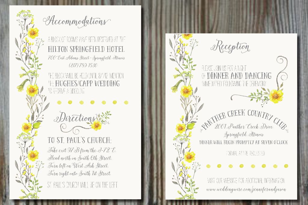 original gray pouch yellow Wedding invitation wedding invitation custom